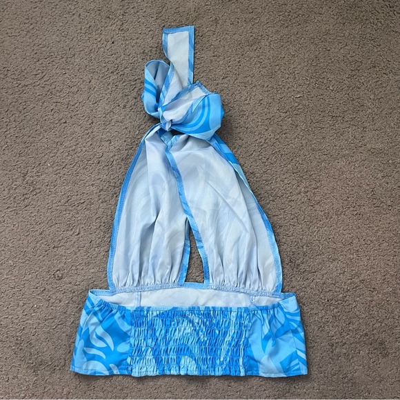 Retro Blue Halter Top - Picture 4 of 6